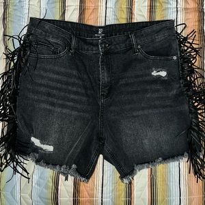 Size 14 NY&Co fringe shorts.  Never worn, new, no tags. Smoke free & pet free